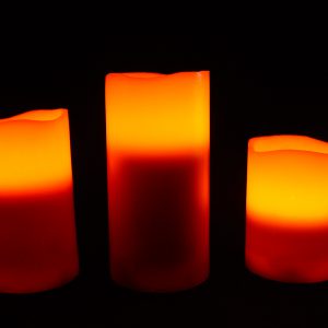 3-Piece LED Candle Set with Remote Pumpkin Spice Scent